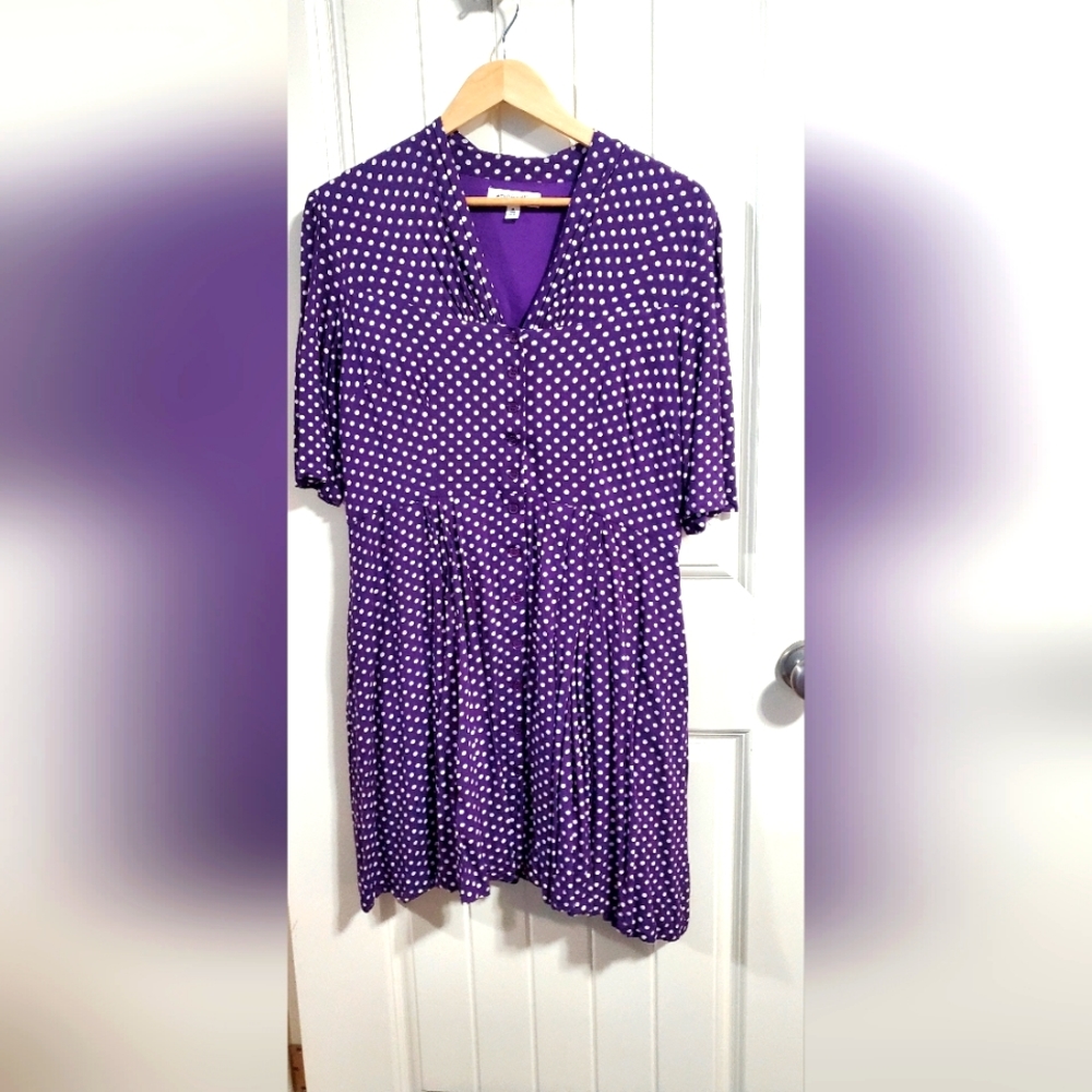 Emily & Fin Felicity Purple White Polka Dot Dress
